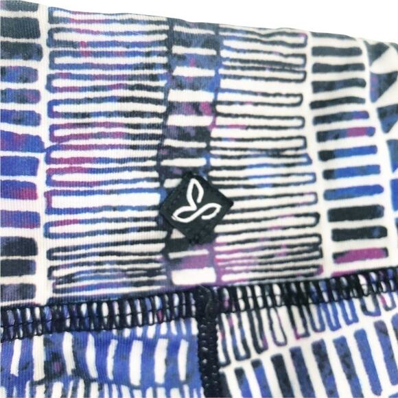 PRANA Roxanne Geometric Stripe Print Athletic Leggings Size M Black Blue Purple - Picture 6 of 7